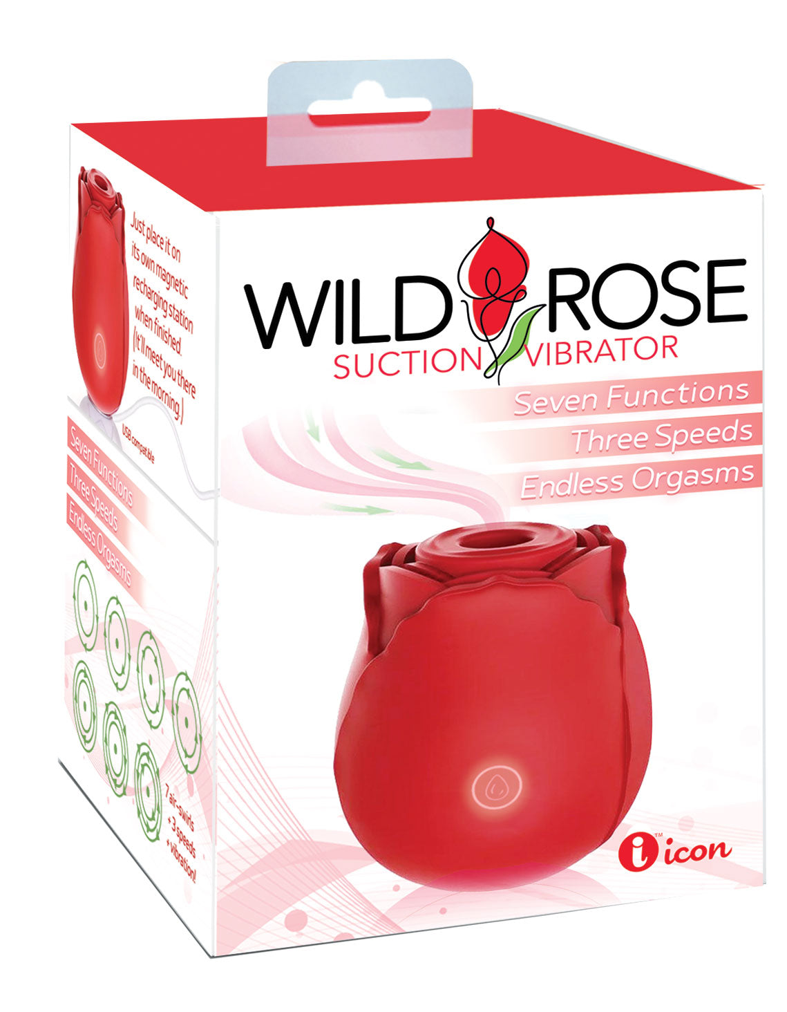 Wild Rose Suction Vibrator - Red IC1700